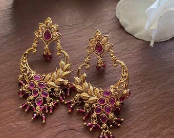 Polki Earrings / Kundan Earrings / Gold Earrings/ Indian Jewelry/ Indian Earrings/ Pakistani Jewelry/ Bollywood Jewelry