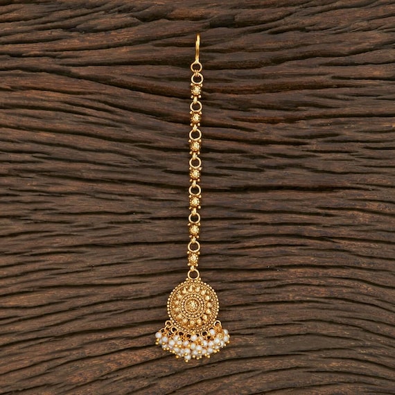 Pearl Mang Tikka/ Gold Tikka/ Temple Jewelry/ Chutti /gold Maang