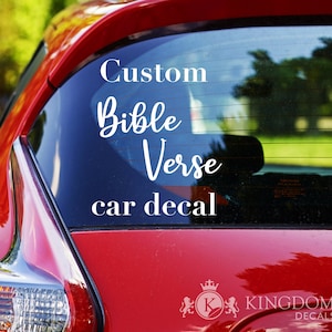 Custom Christian Car Decal | Jesus Scripture Sticker, Vinyl Lettering, Window, Mug, Coffee Cup, Laptop, Bible Verse, God, Faith, Bumper Sign