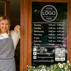 Sticker openingstijden winkel | Openingstijden, sticker aangepaste openingstijden, winkeluren, sticker aangepaste openingstijden, sticker winkelpui, kantooruren