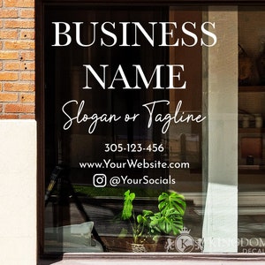 Custom Storefront Window Decal | Business Hours of Operation Vinyl Lettering, Business Logo Door Decal, Custom Vinyl Business Sign Decal