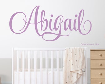 Calcomanía de pared con nombre personalizado / Calcomanía de pared con nombre de niña personalizada, decoración de letras de vinilo para guardería, calcomanía de pared para habitación infantil, calcomanía con nombre de niña