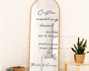 Custom Mirror Wedding Decal | Personalized Wedding Sticker, Wedding Mirror Decal, Wedding Reception Sign, Wedding Chalkboard Decor, Quote