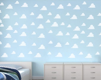 Sticker mural Toy Story | Sticker mural nuage, chambre Toy Story ~ chambre de bébé, fête, anniversaire, décoration, Buzz l'éclair, boisé, Disney, bébé, décoration