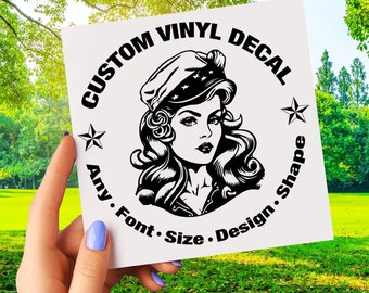 Custom Vinyl Logo or Design Decal | Personalized Vinyl Sticker, Custom Car, Laptop, Tumbler Decal, Wedding Wine Glass Custom Vinyl Lettering