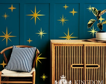 Star Wall Decal | Retro Starburst Wall Sticker, Mid Century Modern Vinyl, 1950s Atomic Age Style Sticker, Sparkle Deco, Abstract Star Decor