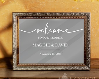 Personalized Wedding Mirror Decal: Welcome Reception Sign