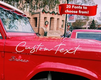 Two Custom Name Vinyl Hood Decal | Car Truck Windshield Sticker