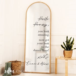 Hello Mirror Wedding Decal | Custom Wedding Sticker, Personalized Wedding Mirror Decal, Wedding Reception Sign, Wedding Chalkboard Decor