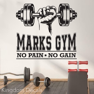 Gym Wall Decal | Fitness Wall Sticker, Personalized Vinyl Lettering, Custom Home Decor, Motivational Art, Inspirational Workout Bodybuilding