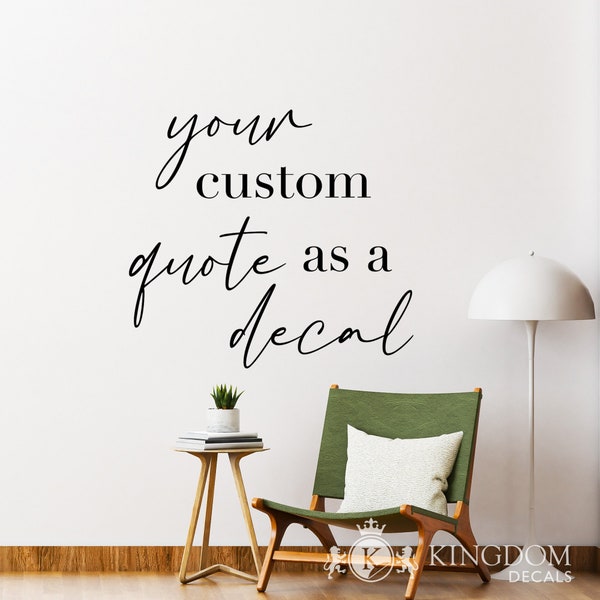 Custom Text Quote Wall Decal | Personalized Inspirational Quote Vinyl Lettering Sticker, Kids Room Nursery Decor, Customizable Made Words