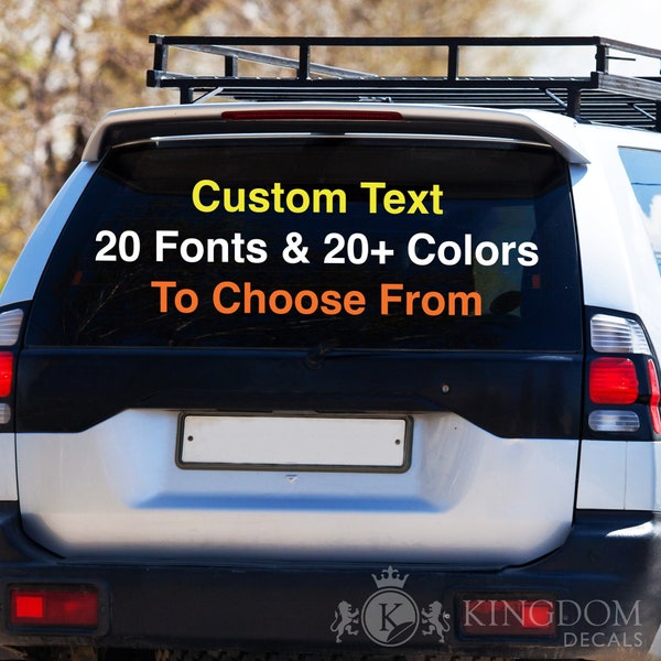 Custom Windshield Decal | Car Window Banner Sticker, Personalized Text Lettering, 4runner Windshield Decal, Truck Custom Vinyl Accessories