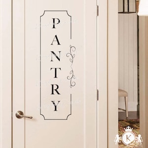 Pantry Decal | Kitchen Sticker, Farmhouse Kitchen Decor, Cabinet Door Decal, Vinyl Sticker Glass Pantry Door Organization, Pantry Wall Decal