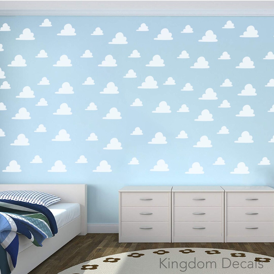 Toy Story Wall Decal Cloud Wall Sticker, Toy Story Room Nursery, Party