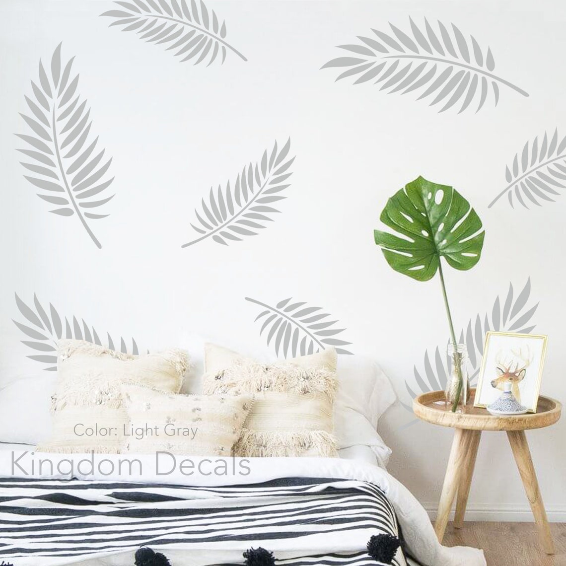 Botanical Wall Decal Fern Print Wall Sticker Leaf Nature Etsy
