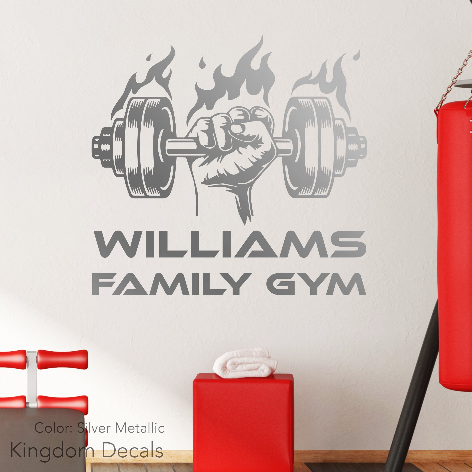 Personalized Gym Wall Decal Custom Name Fitness Etsy