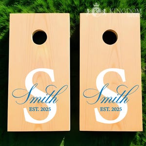 2 Cornhole Decal | Custom Wedding Cornhole Sticker, Two Monogram Cornhole Decals, Wedding DIY Decals Cornhole Board Wedding Decal Lawn Games