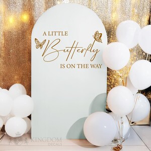 A Little Butterfly is on the Way Baby Shower Decal | Gender Reveal Decal, Boy or Girl Gender Reveal, Gender Reveal Shower Party Decoration
