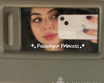 Calcomanía para el espejo retrovisor del coche: Princesa del Pasajero