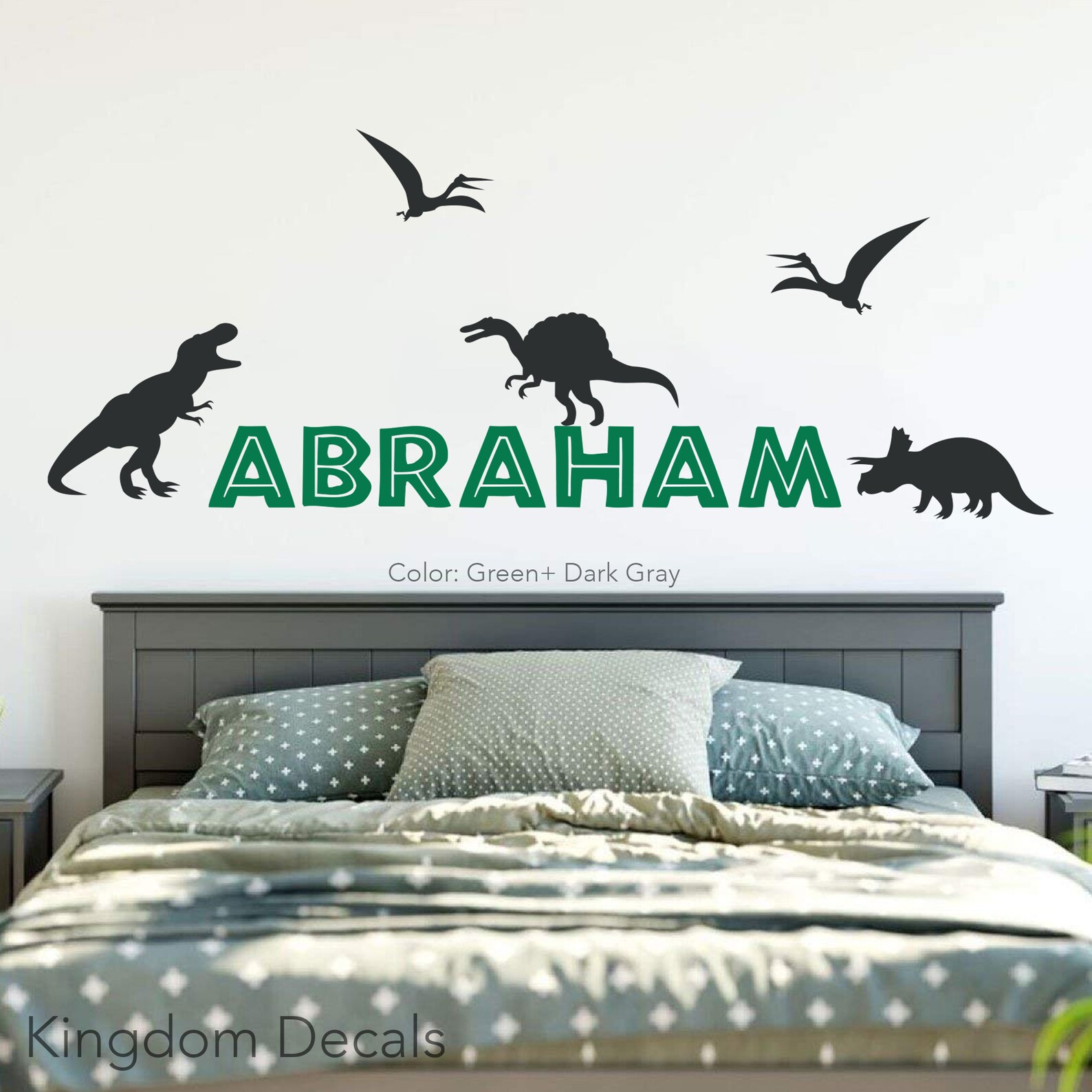 Dinosaur Name Wall Decal Dinosaur Nursery Personalized Wall Etsy