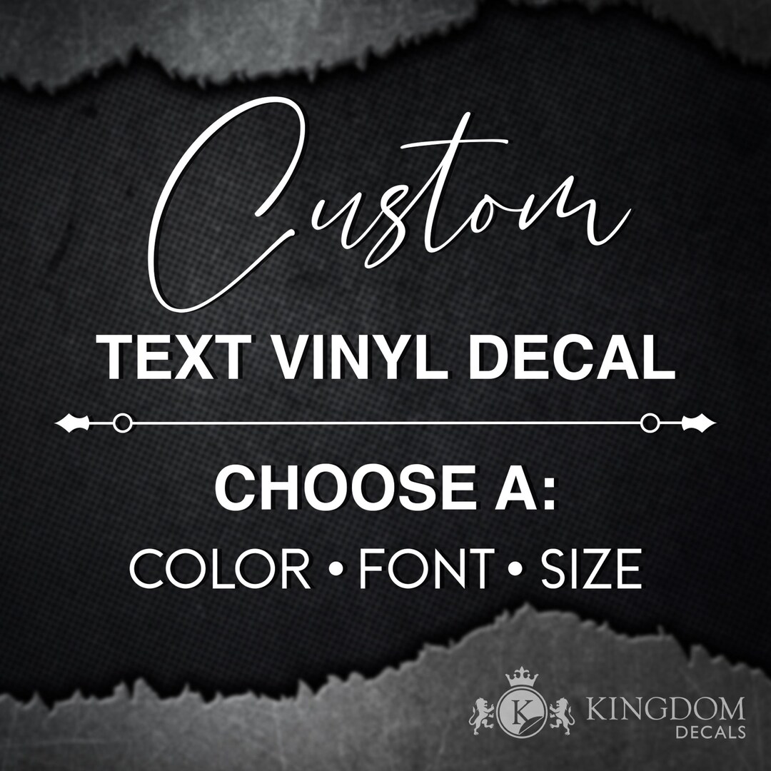 Custom Decal | Personalized Vinyl Sticker, Custom Vinyl Text Decal-car ...