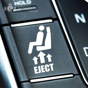 Eject Button Decal | Eject Blank Button Sticker, Funny Car Sticker, Dashboard Sticker, Button Vinyl, Stickers For Car, Car Vinyl Decal