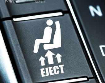Eject Button Decal | Eject Blank Button Sticker, Funny Car Sticker, Dashboard Sticker, Button Vinyl, Stickers For Car, Car Vinyl Decal