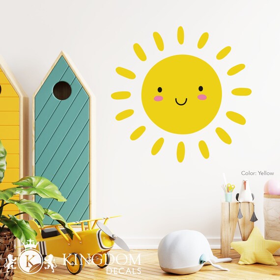 Sun Wall Decal Nursery Wall Sticker Kids Room Decor Etsy