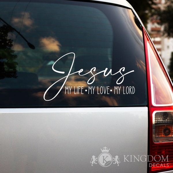 Jesus Decal | Christian Car Sticker, Vinyl Lettering, Window, Mug, Coffee Cup, Laptop, Bible Verse, Scripture, God, Faith, Sign, Quote Deco