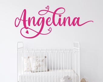 Vinilo decorativo personalizado con nombre de niña: decoración infantil, letras de vinilo personalizadas