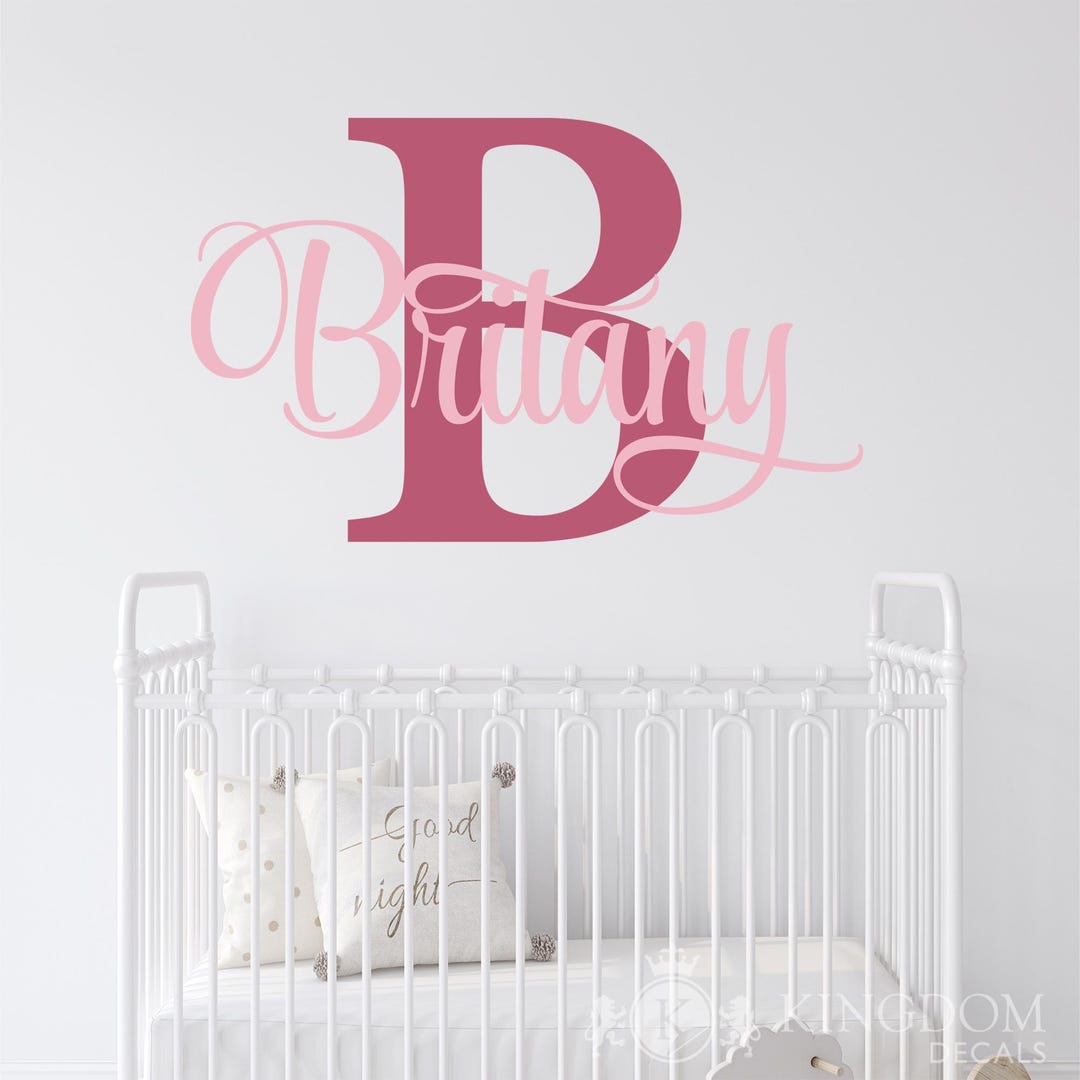 Personalized Name Wall Decal: Custom Initial Monogram, Nursery Decor - Etsy