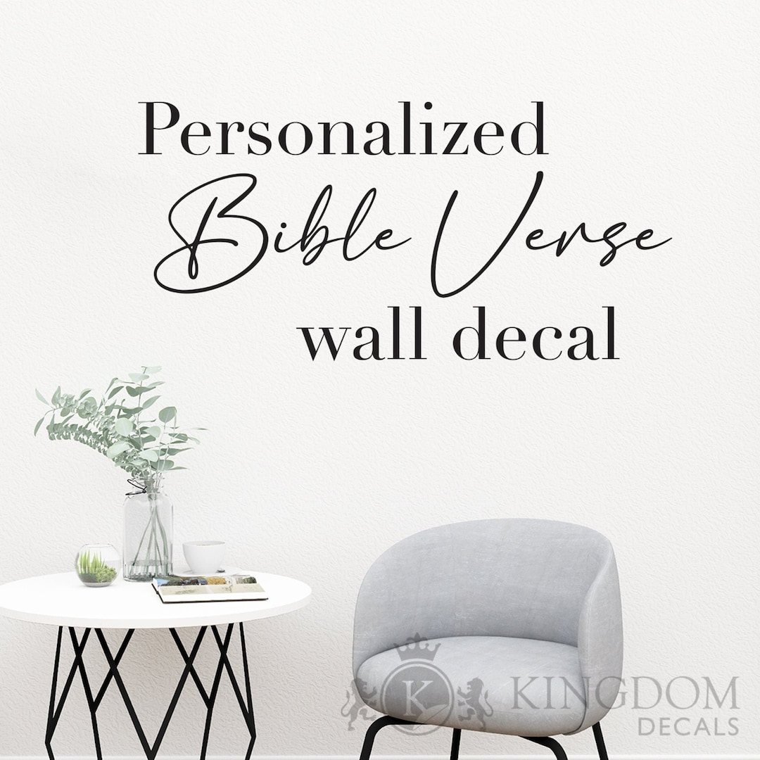 Personalized Bible Verse Wall Decal | Custom Christian Scripture - Etsy