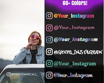 Custom Instagram Handle Vinyl Aufkleber - Auto- & Fensteraufkleber