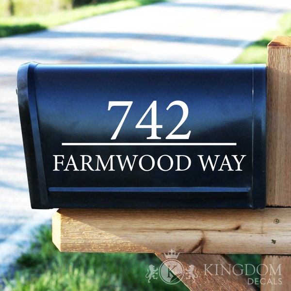 Mailbox Decal | Custom Name & Address, Personalized Sticker, Mailbox House Number, Outdoor Decoration, Vinyl Lettering, House Warming Gift