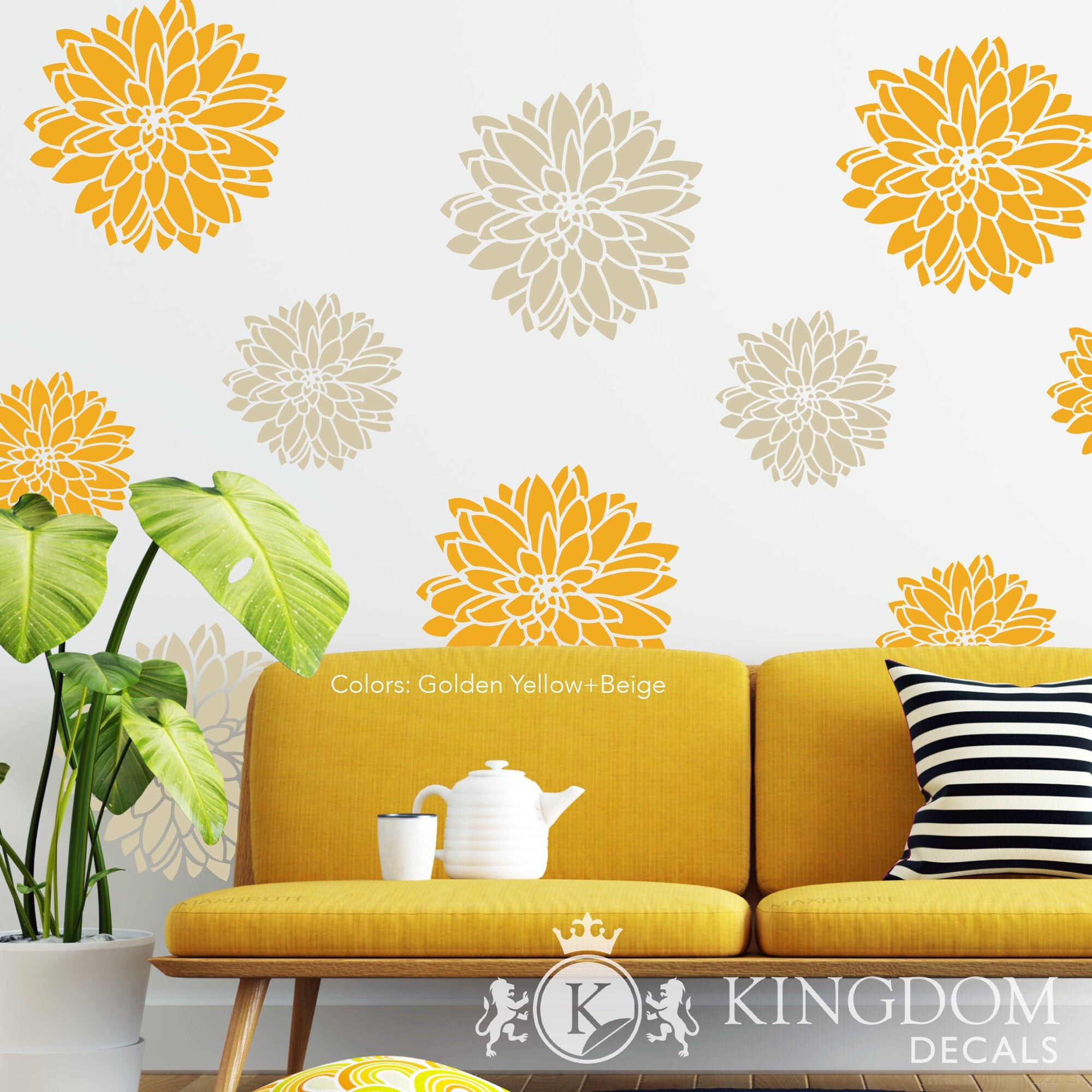 Flower Wall Decal Dahlia Wall Sticker Nursery Decor Bloom Etsy