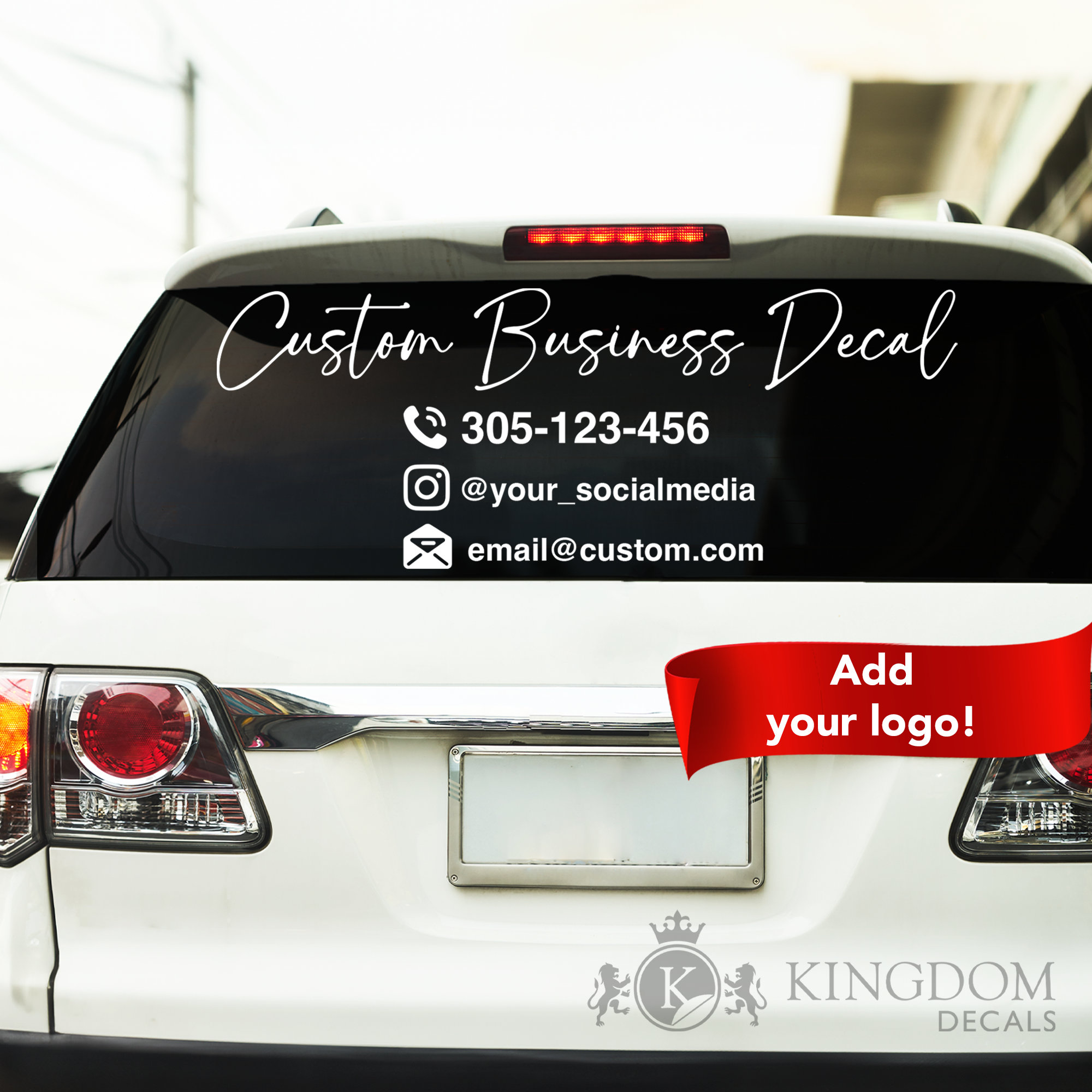 Car window decals for business discount
