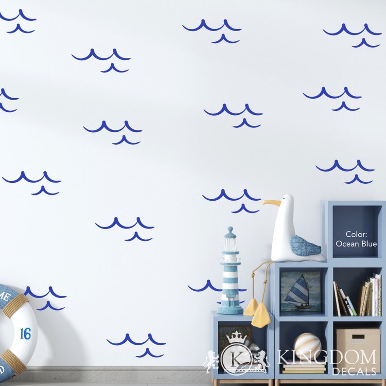 Ocean Wall Decal Wave Wall Sticker Beach Nursery Sea Etsy