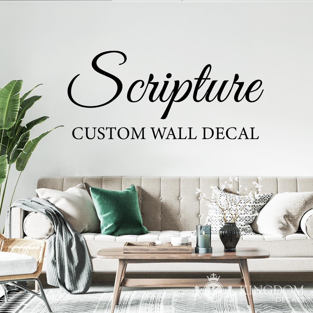 Custom Scripture Wall Decal | Bible Verse Wall Sticker, Christian Vinyl ...