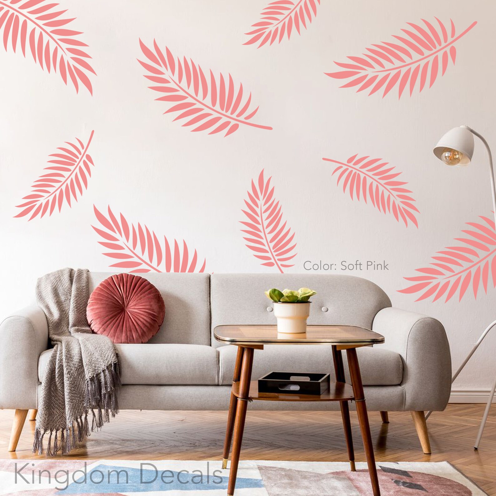 Botanical Wall Decal Fern Print Wall Sticker Leaf Nature Etsy