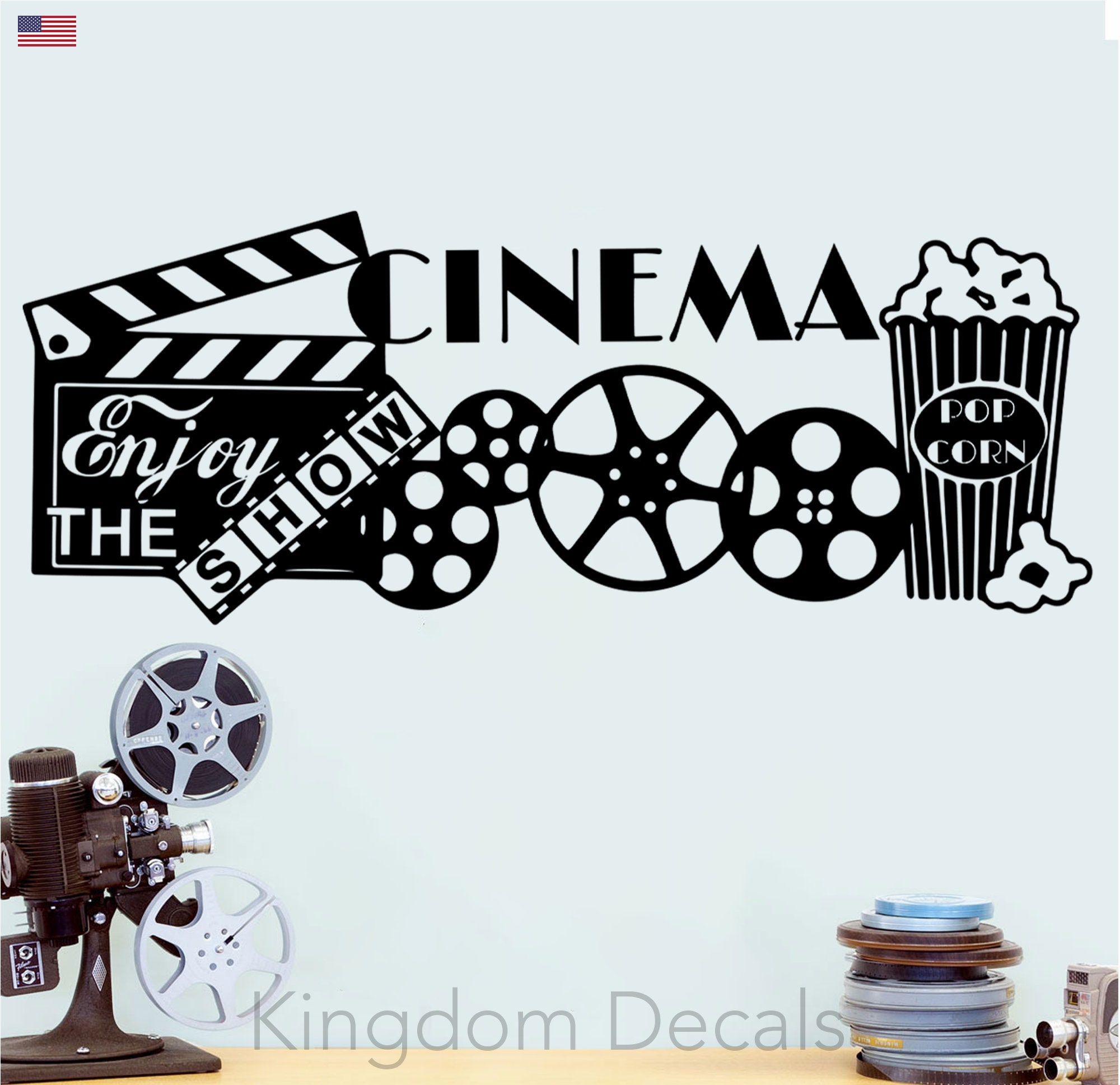 Vinyl Wall Art Sticker Home Cinema Theater Popcorn Film Leisure Room Decal Decor Vinyl Wall Art Sticker Home Cinema Theater Popcorn Film Leisure Room Decal Decor