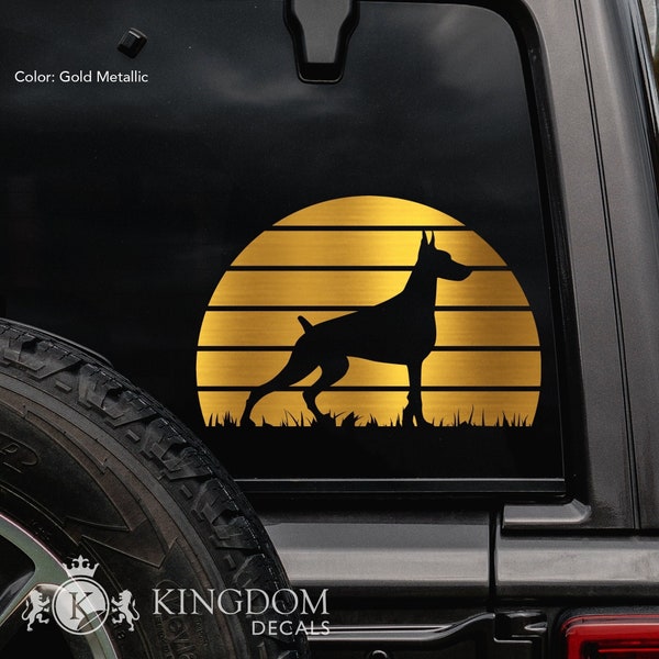 Doberman Car Decal | Dog Sticker, Car Vinyl, Auto Window Accessories, Gift For Dad, Gift For Mom, Pets Bumper Sticker, K9 Laptop Decal