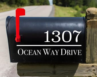 Personalized Mailbox Numbers Decal: Modern House Address Sticker