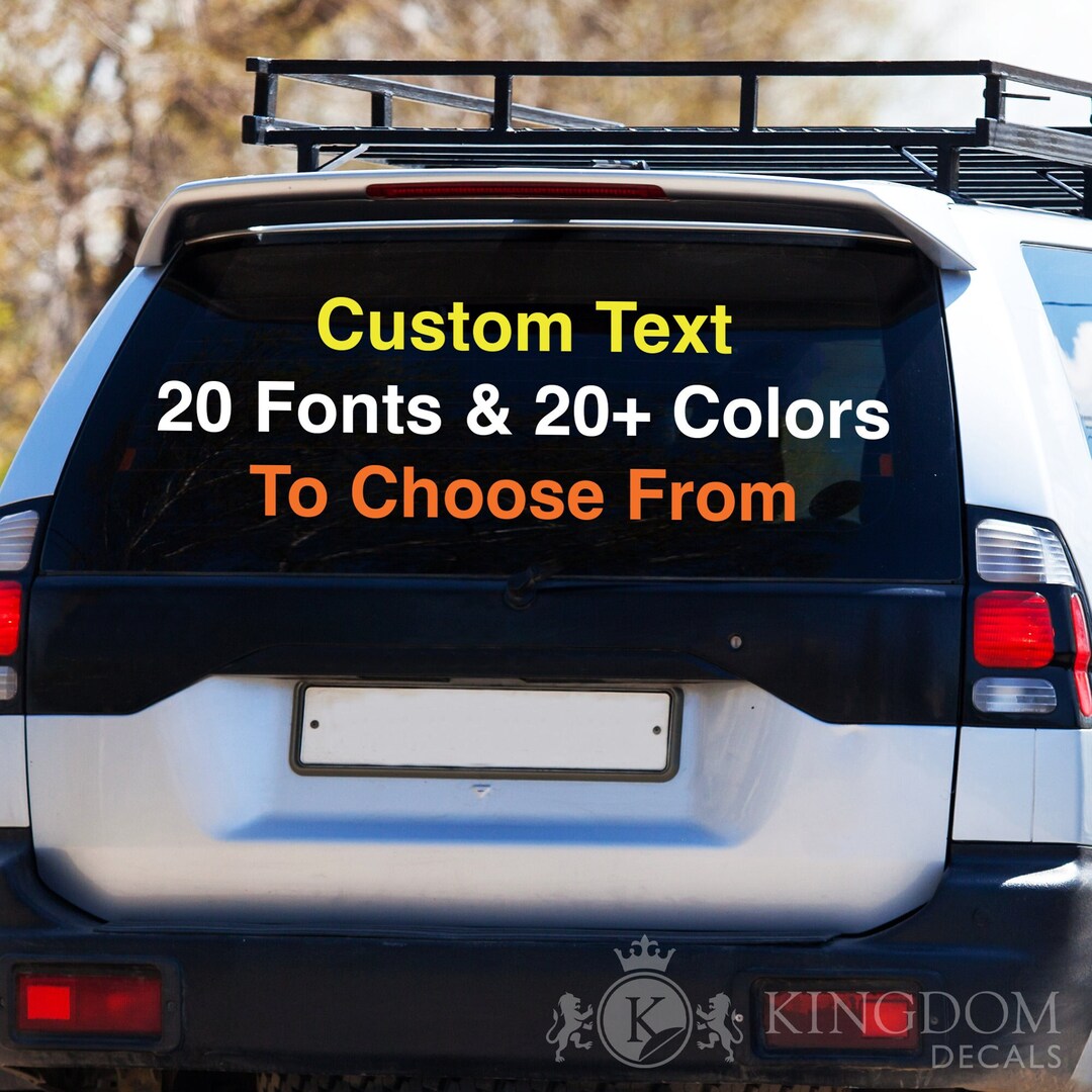 Custom Windshield Decal Car Window Banner Sticker, Personalized Text