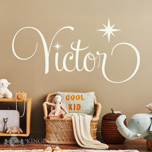 Personalized Name Wall Decal | Custom Boy and Girl Name Wall Sticker, Nursery Vinyl Lettering Decor, Kids Room Wall Decal, Baby Name Decal