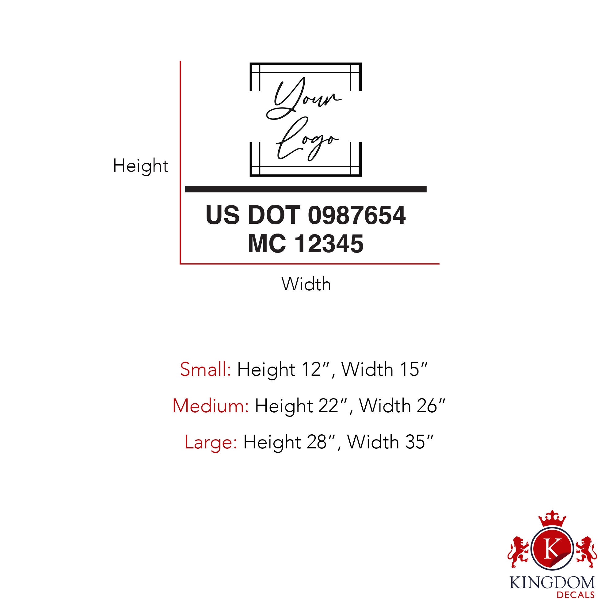 Custom US DOT Truck Decal: Vinyl Lettering, Personalized Commercial ...