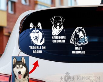 Custom Pet Portrait Car Decal: Dog & Cat Memorial Sticker