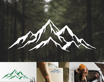 Mountain Range Decal | Mountain Sticker, Ice Chest Decal, Jeep Sticker, Laptop Decal, Water Bottle Sticker, Travel Car Decal, Outdoors Decal
