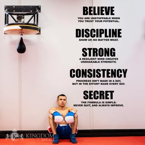 Gym Wall Decal | Motivational Wall Sticker, Fitness Decor, Motivational Quote Vinyl Lettering, Home Gym Decor, Gym Values Exercise Decal