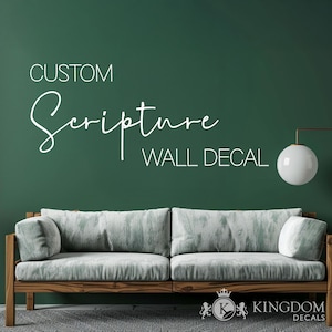 Vinilo decorativo personalizado con versículos bíblicos / Adhesivo de pared con versículos de la Biblia, Letras de vinilo cristianas, Arte de pared con versículos bíblicos, Vinilo decorativo con citas personalizadas