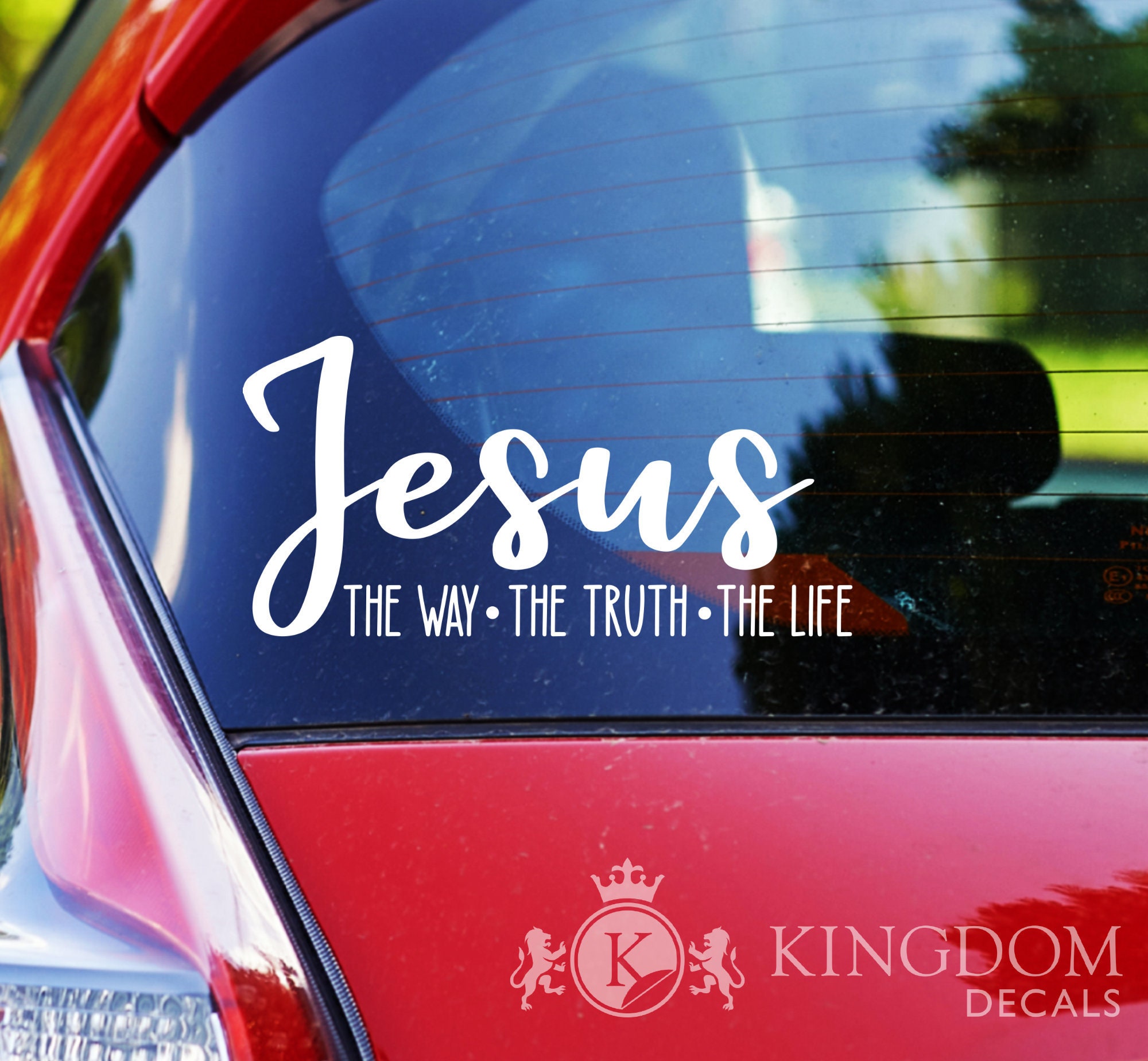 Faith Script Cross Sticker Handwritten Religious Word Car Window Glass  Vinyl Decal
